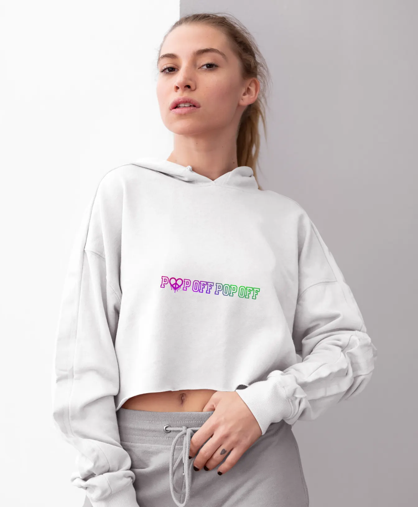 Kiiikiii Pop Off Pop Off Cropped Hoodie