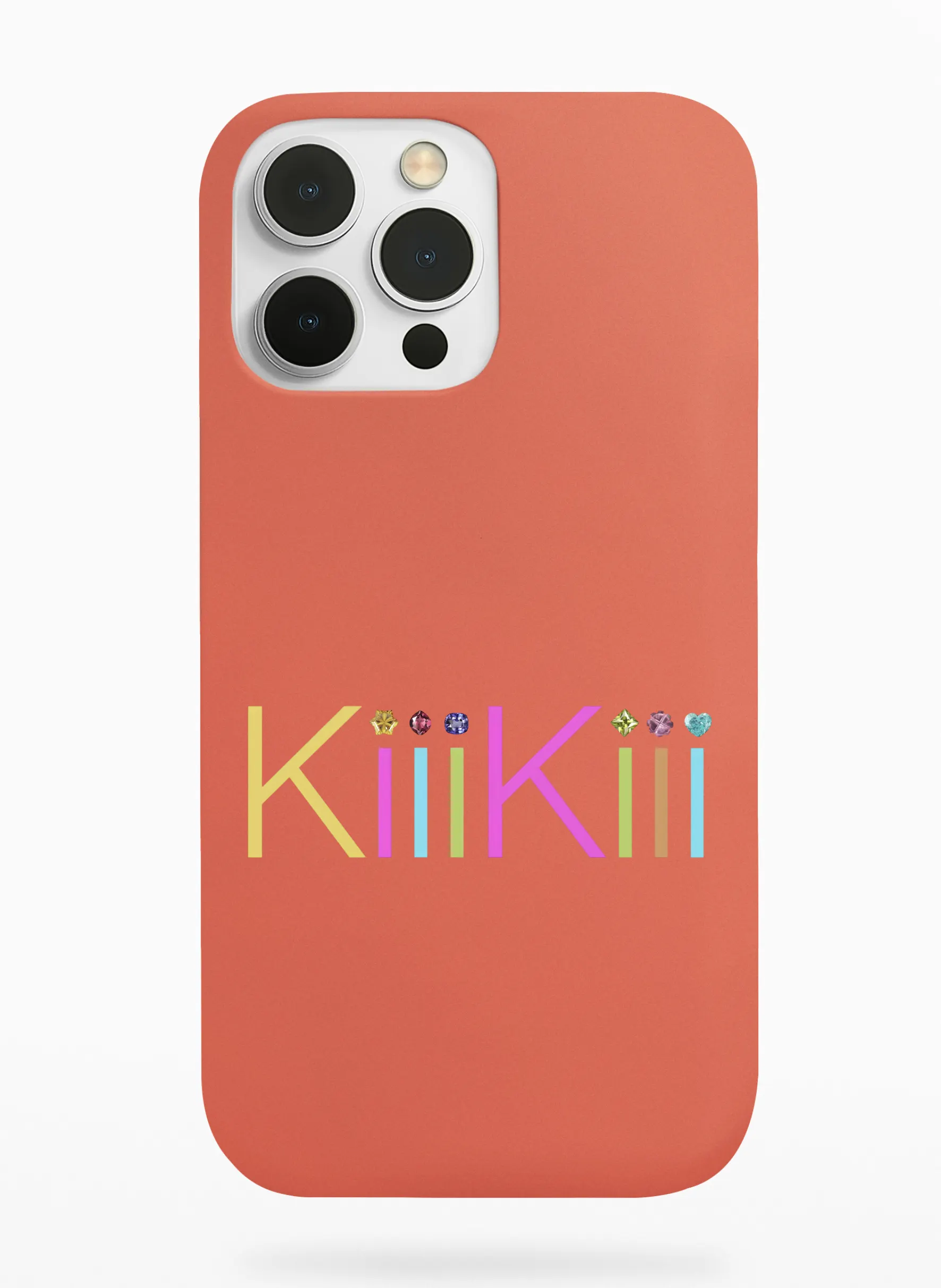Kiiikiii Rainbow Logo Phone Case - Coral, Apple iPhone 18