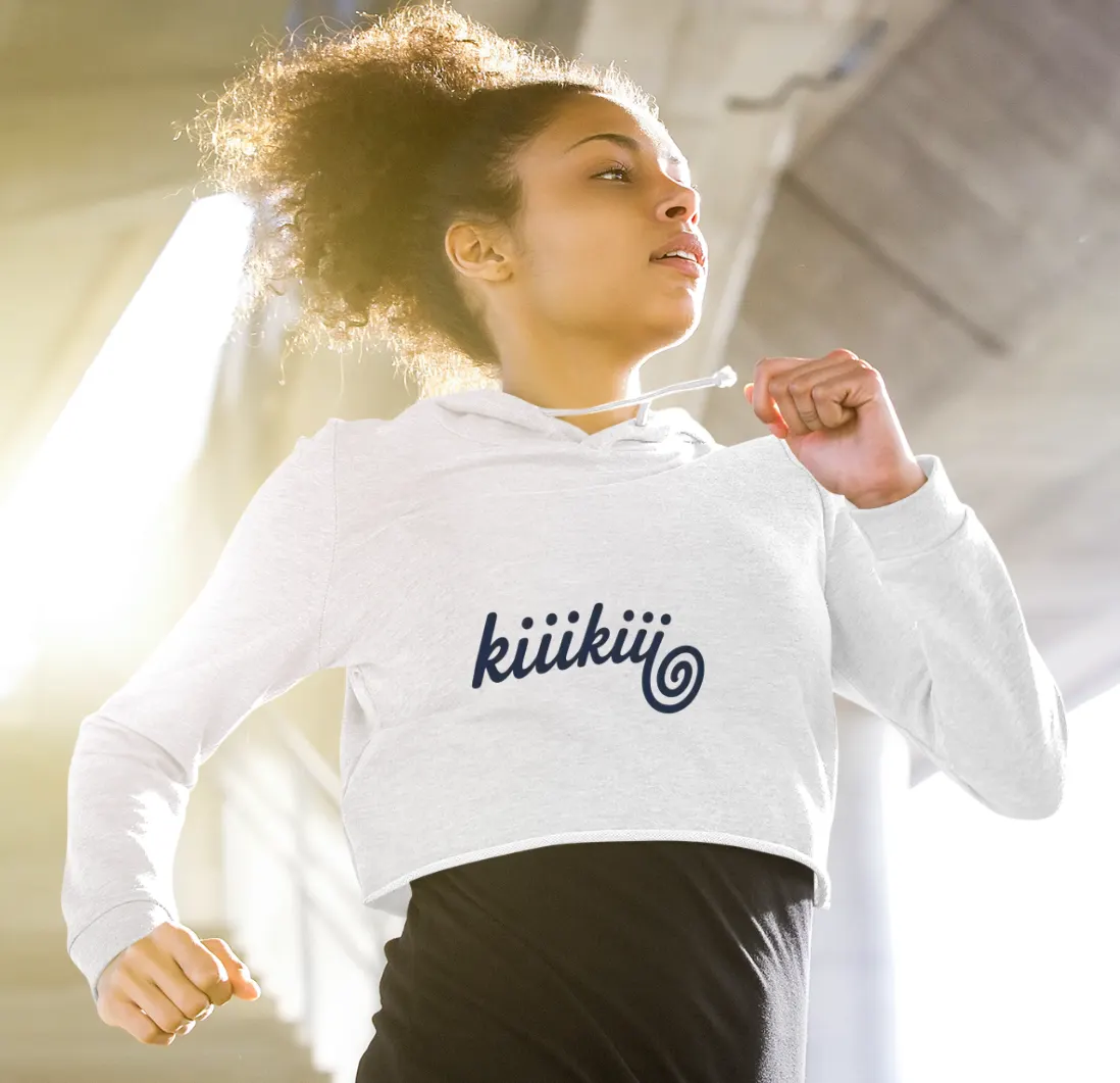 Kiiikiii Swirl Logo Cropped Hoodie