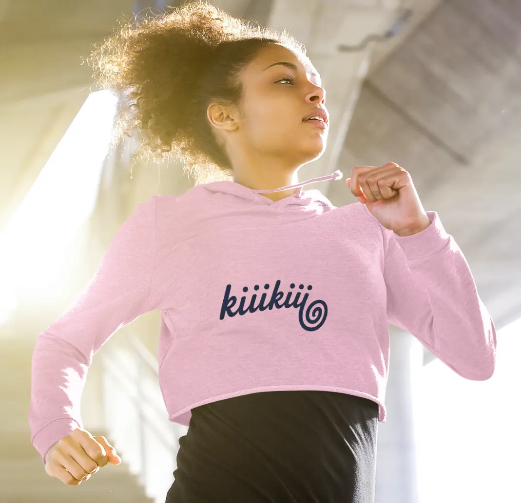 Kiiikiii Swirl Logo Cropped Hoodie