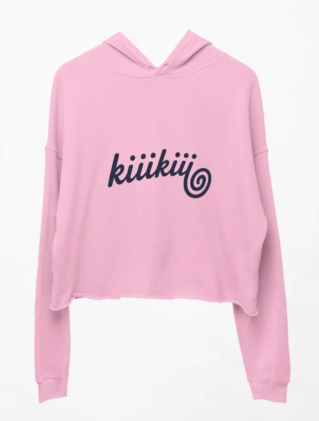 Kiiikiii Swirl Logo Cropped Hoodie - Pink