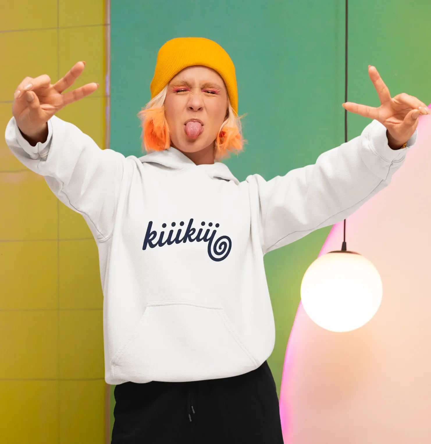 Kiiikiii Swirl Logo Hoodie