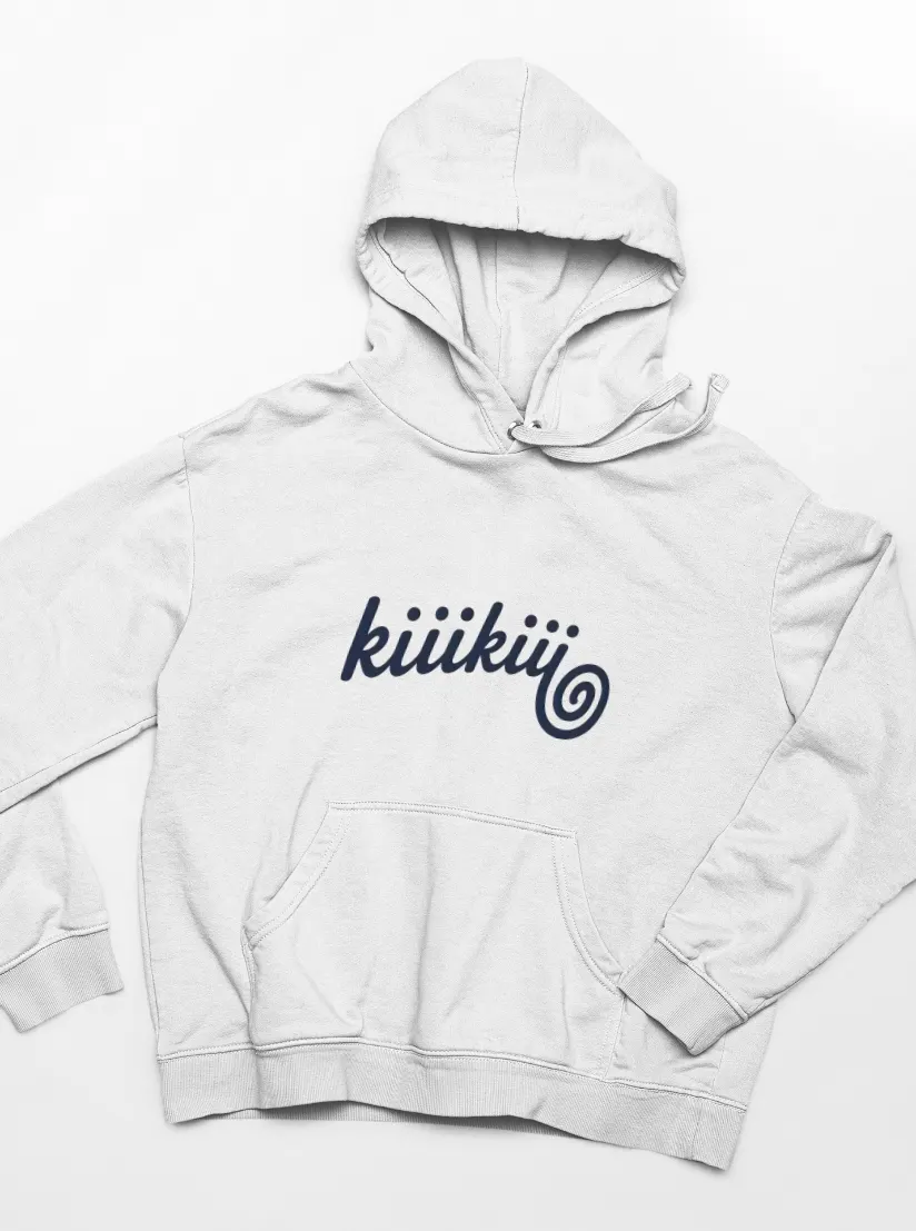 Kiiikiii Swirl Logo Hoodie - White